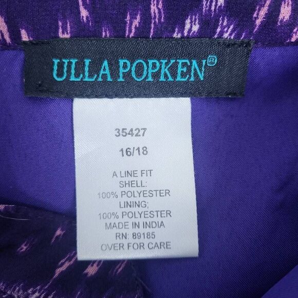 Ulla Popken Womens Beaded Tunic Top Size 16 18 Purple Artsy Paisley Long Sleeve - Picture 5 of 7